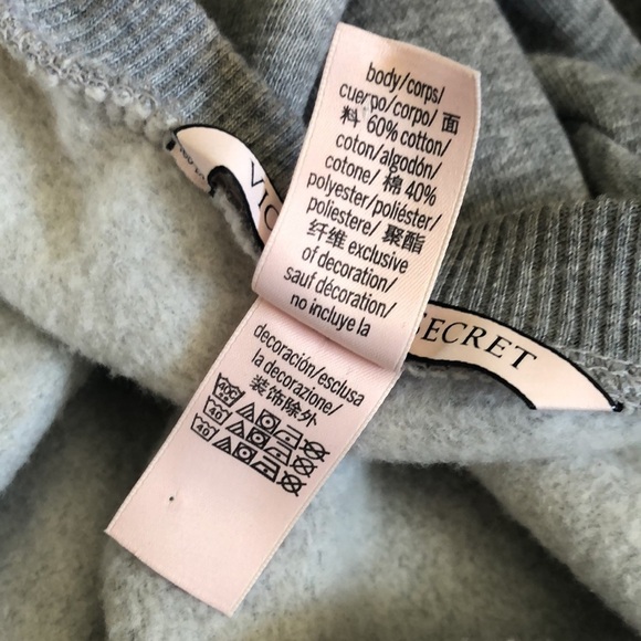 Victoria’s Secret Slouchy Romper Gray Sz. S Fleece Lined Ribbon Belted Lounge - Picture 7 of 7